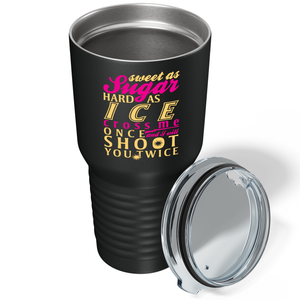 Sweet as Sugar on Black 30 oz Stainless Steel Tumbler