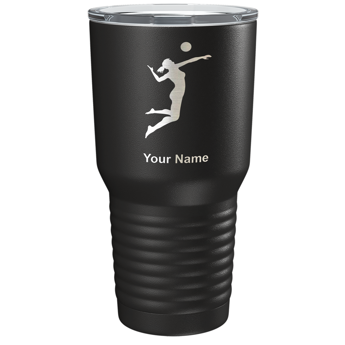 Personalized Volleyball Player Silhouette Laser Engraved on Stainless Steel Volleyball Tumbler