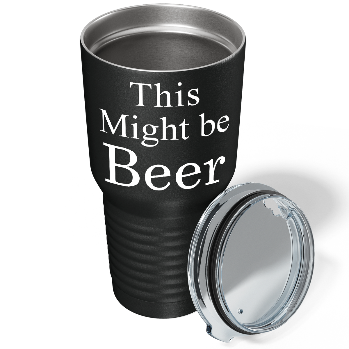 This Might be Beer on Black 30 oz Stainless Steel Drinks Tumbler