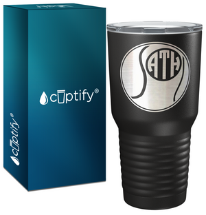 Personalized Monogrammed Tennis Ball Laser Engraved on Stainless Steel Tennis Tumbler