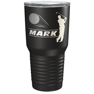 Personalized Golfer Laser Engraved on Stainless Steel Golf Tumbler