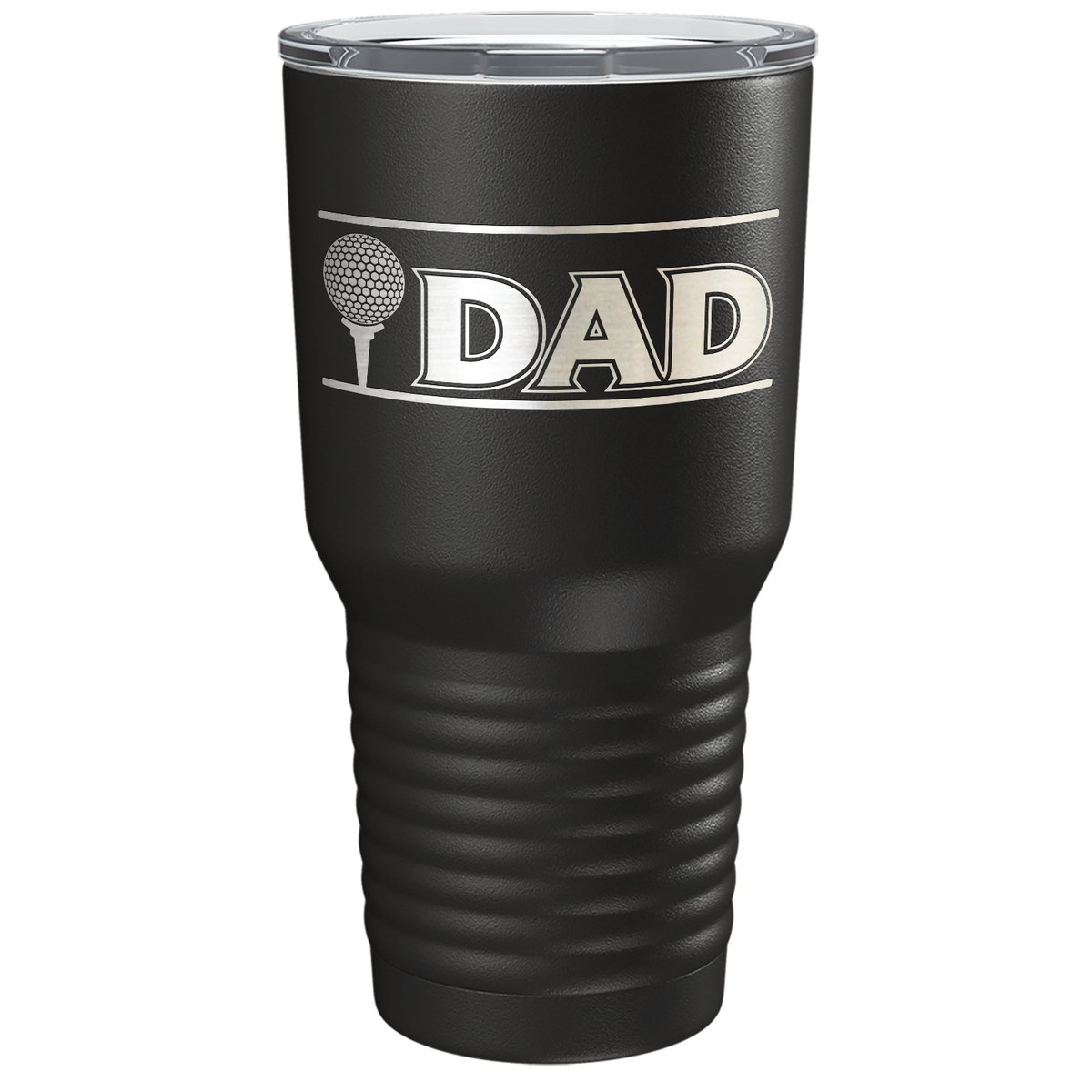 Golf Dad with Golf Ball Laser Engraved on Stainless Steel Golf Tumbler