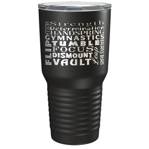 Gymnastics Strength and Focus Laser Engraved on Stainless Steel Gymnastics Tumbler