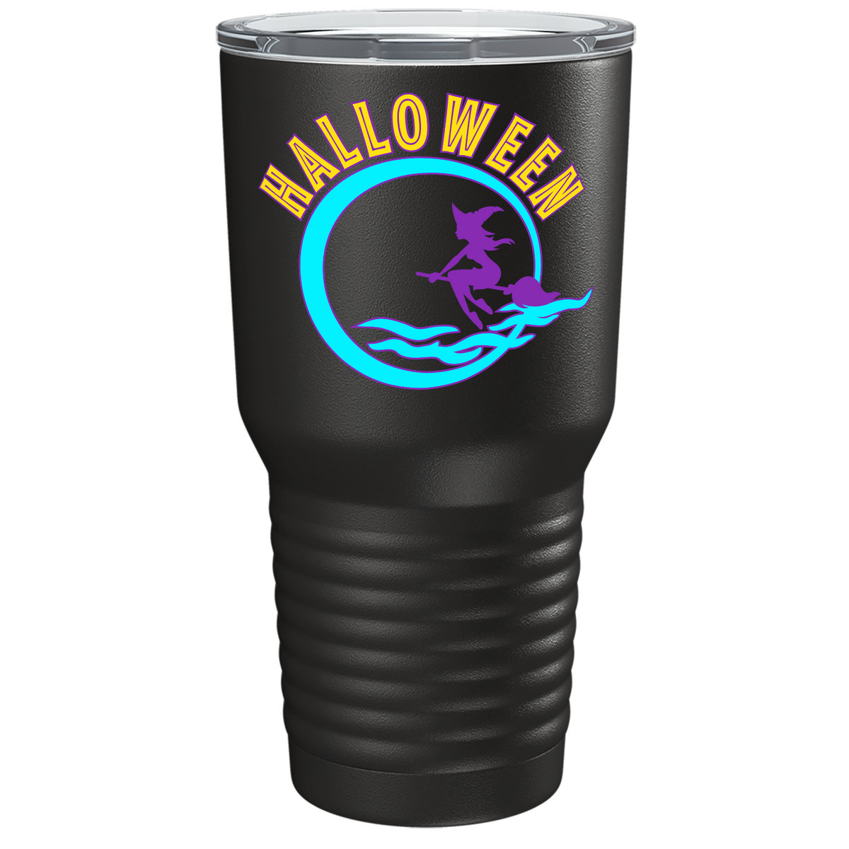 Flying Witch in the Moon Light on Stainless Steel Halloween Tumbler