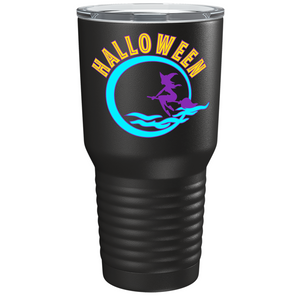 Flying Witch in the Moon Light on Stainless Steel Halloween Tumbler