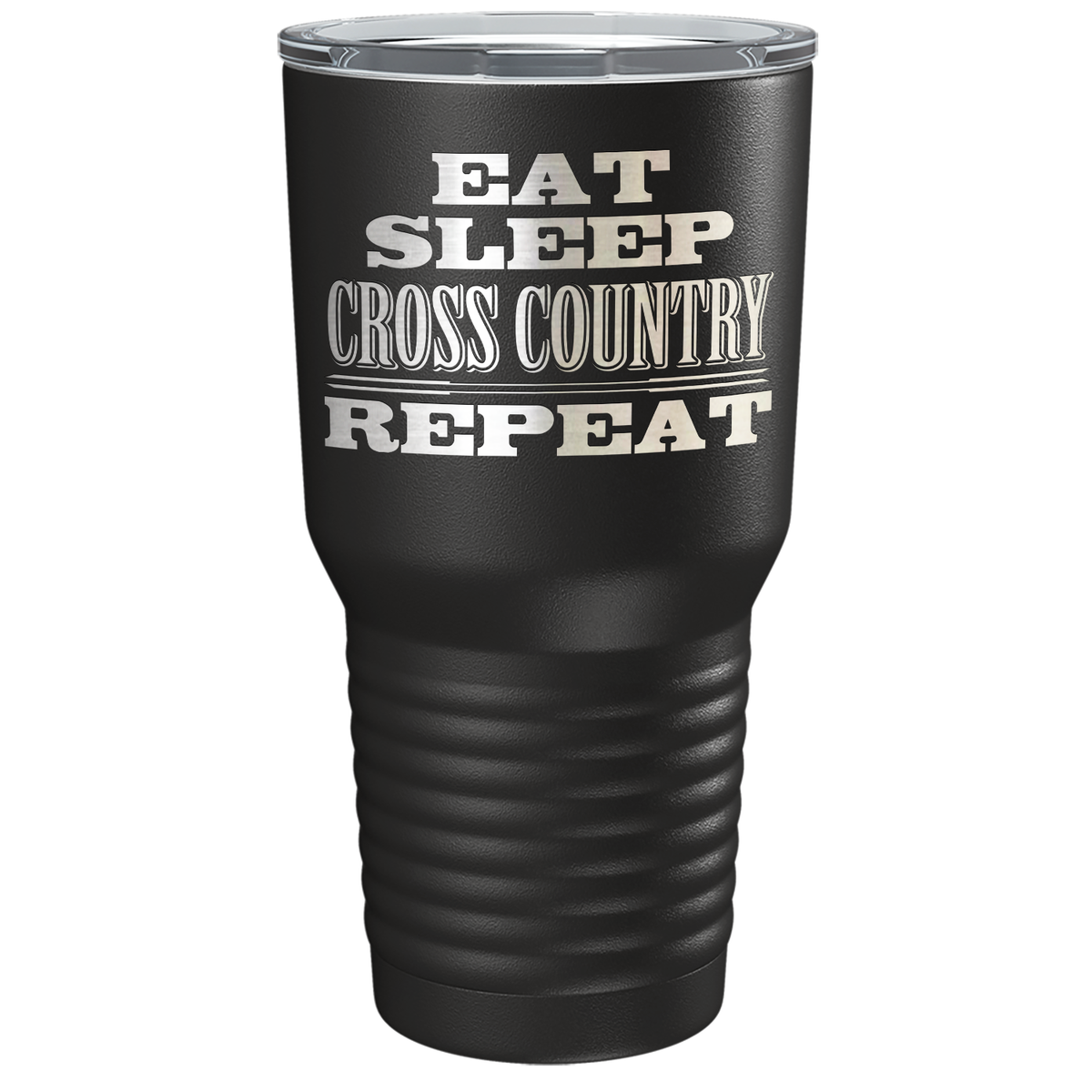 Eat Sleep Cross Country Repeat Laser Engraved on Stainless Steel Cross Country Tumbler