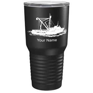 Fishing Boat on Stainless Steel Fishing Tumbler