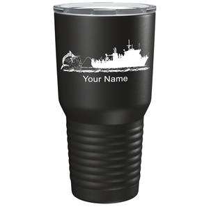 Marlin Boat Fishing on Stainless Steel Fishing Tumbler