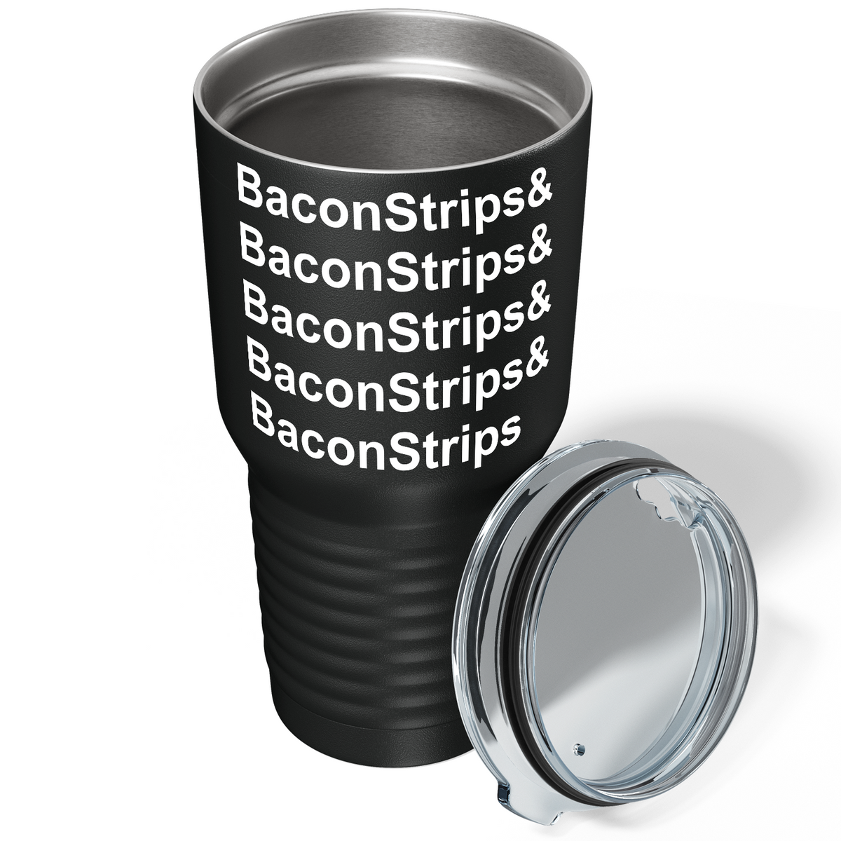 Bacon Stripes on Black 30oz Bacon Tumbler