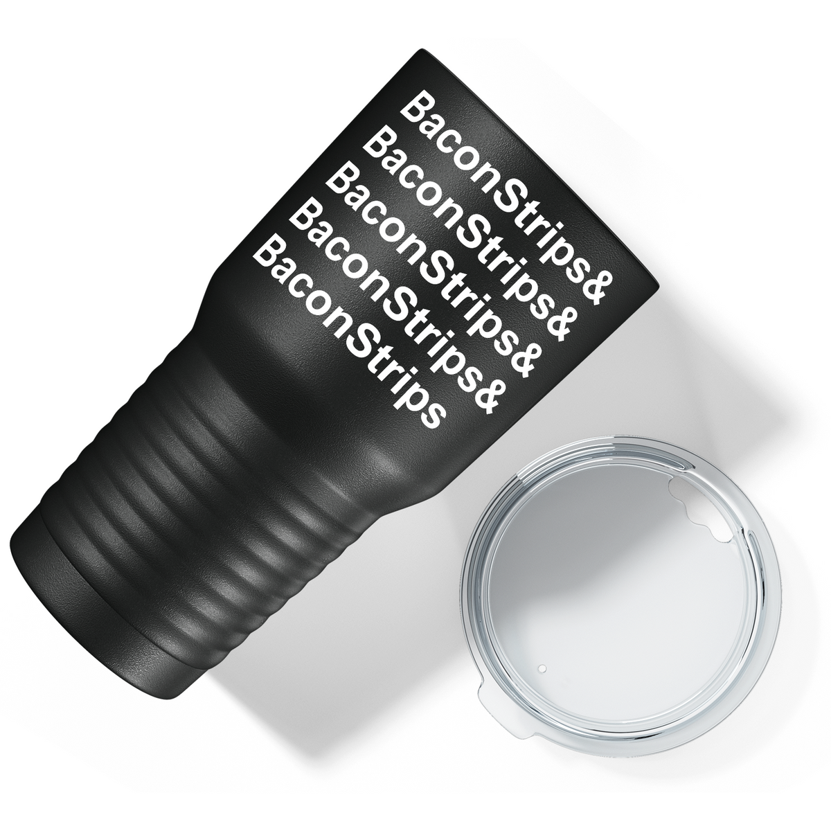 Bacon Stripes on Black 30oz Bacon Tumbler