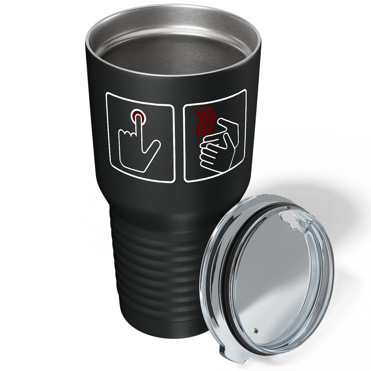 Push Button Receive Bacon on Black 30oz Bacon Tumbler