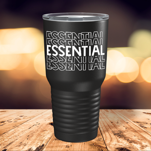 Essential on Black 30 oz Stainless Steel Essential Workers Tumbler