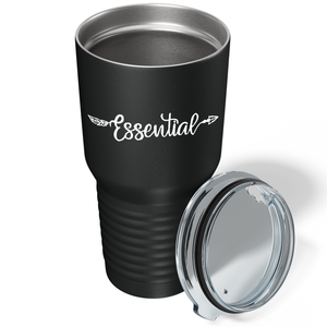 Essential Arrow on Black 30 oz Stainless Steel Essential Workers Tumbler