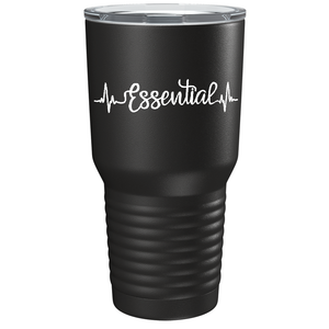 Essential Heartbeat on Black 30 oz Stainless Steel Essential Workers Tumbler