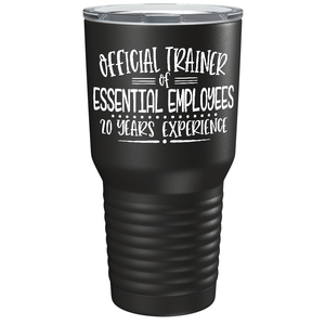 Official Trainer Essential Employee on Black 30 oz Stainless Steel Essential Workers Tumbler