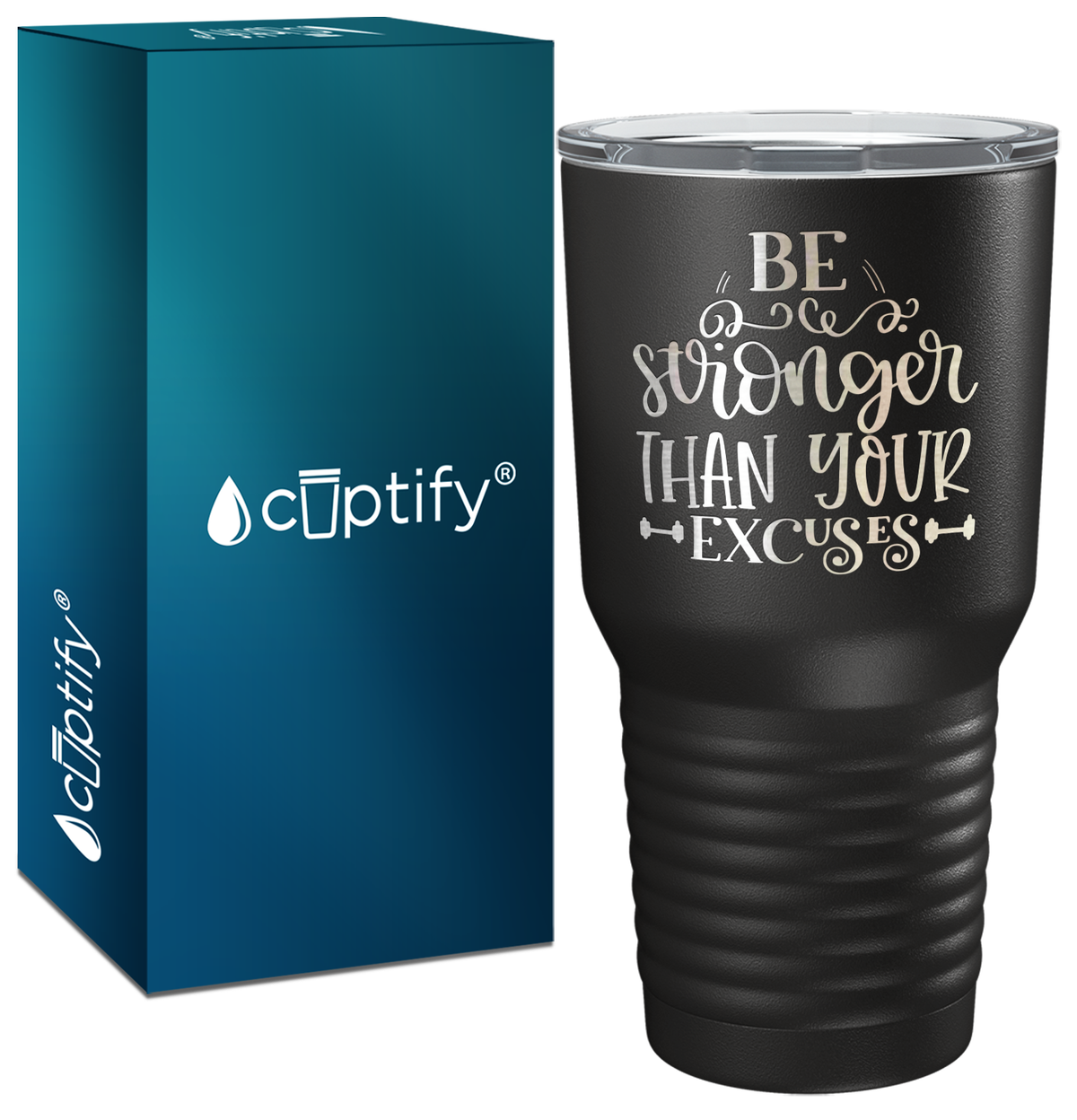 Be Stronger Laser Engraved on Stainless Steel Motivational Tumbler