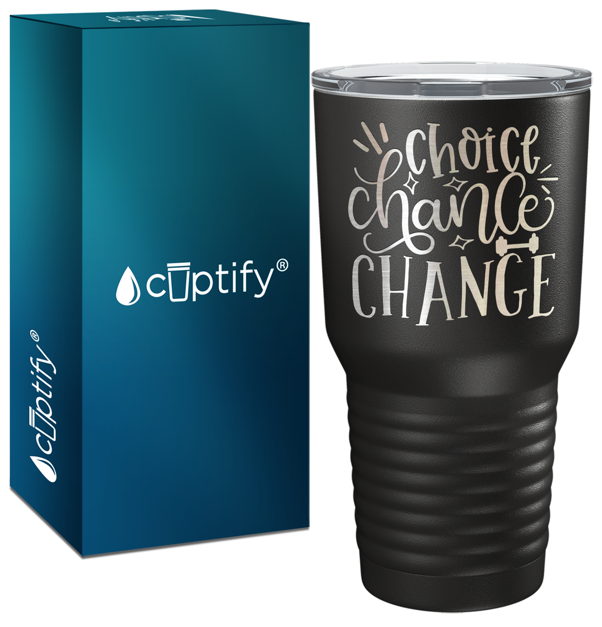 Choice Chance Change Laser Engraved on Stainless Steel Motivational Tumbler