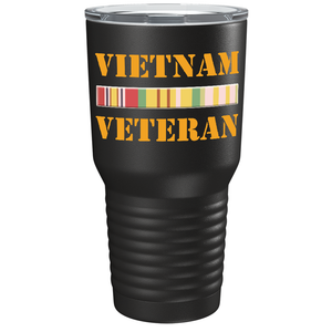 Vietnam Veteran on Black 30 oz Stainless Steel Tumbler