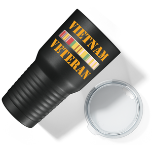 Vietnam Veteran on Black 30 oz Stainless Steel Tumbler