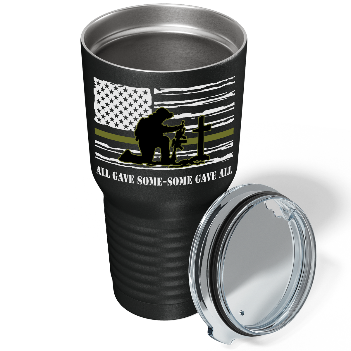 All Gave Some-Some Gave All on Black 30 oz Stainless Steel Tumbler