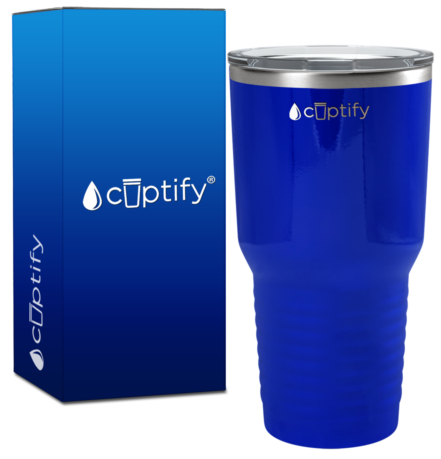 Blue Gloss 30oz Stainless Steel Tumbler