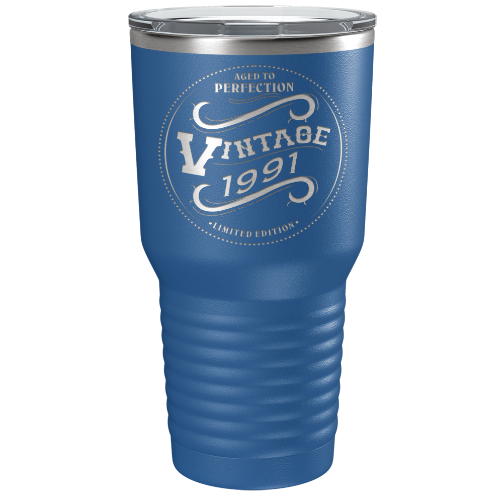 1991 Vintage 34th Birthday Tumbler - 20 Oz Insulated Stainless Steel Cup With Lid