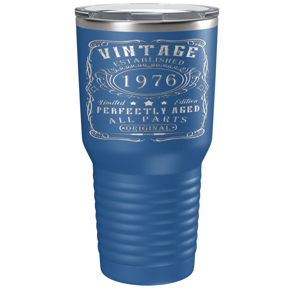 1976 Vintage Perfectly Aged 45th on Stainless Steel Tumbler