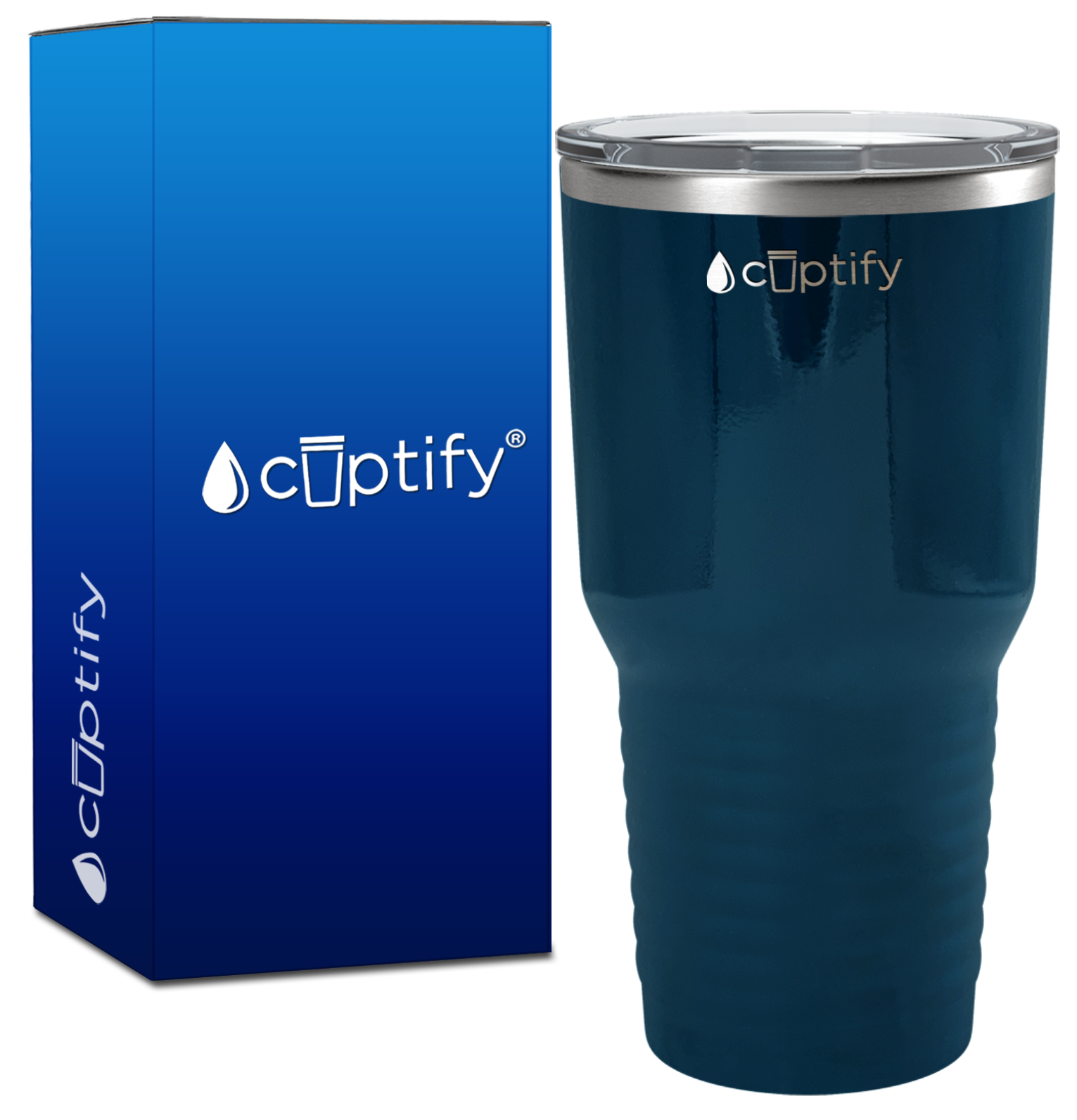 Blue Sea Gloss 30oz Stainless Steel Tumbler