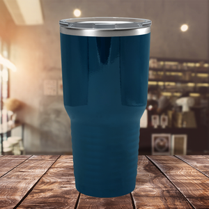 Custom Laser Engraved 30oz Blue Sea Gloss Stainless Steel Tumbler