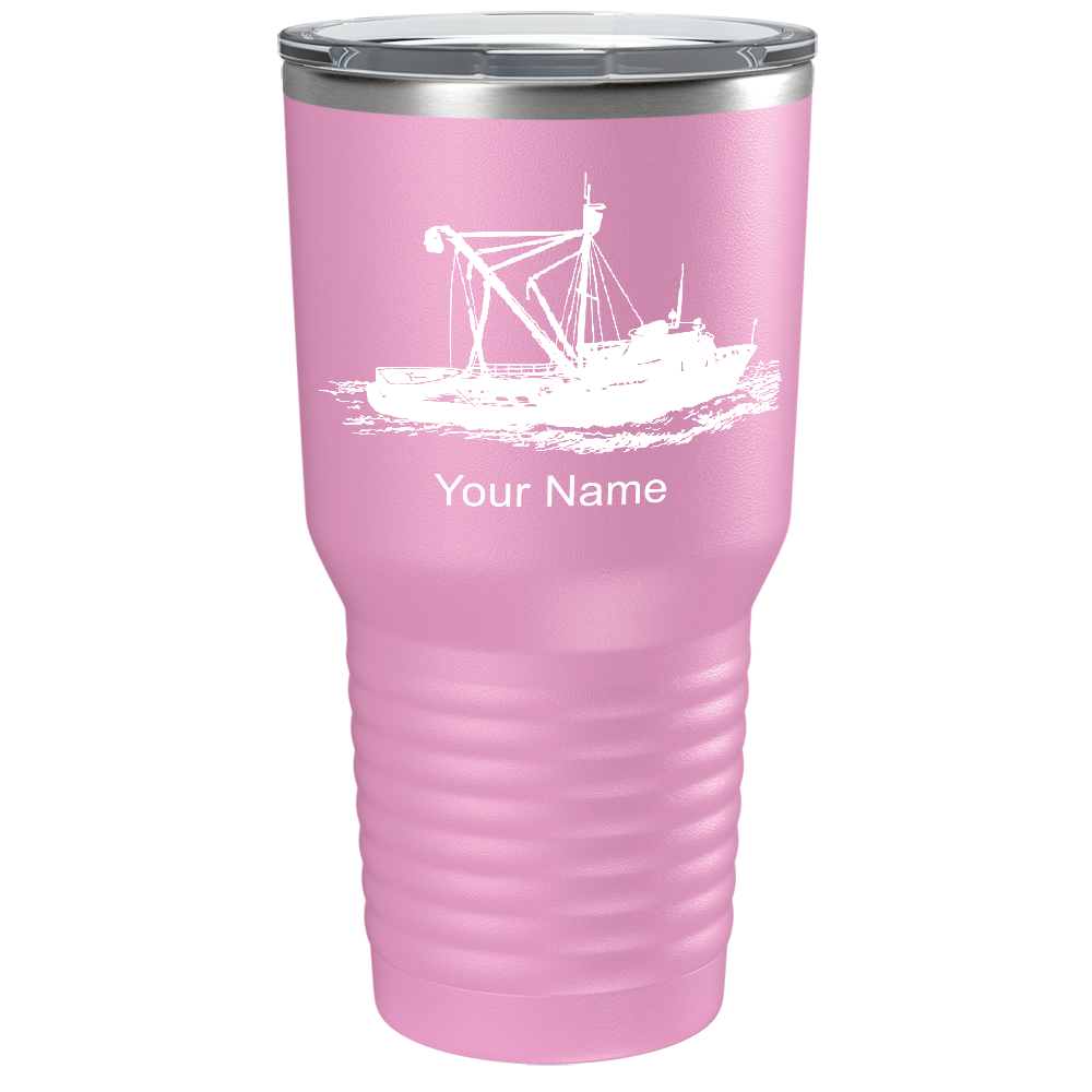 Fishing Boat on Stainless Steel Fishing Tumbler