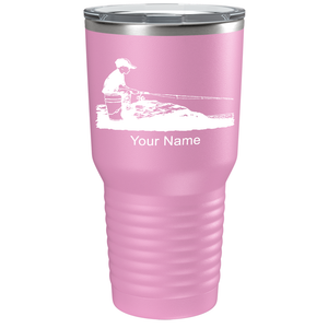 Little Boy Fishing on Stainless Steel Fishing Tumbler