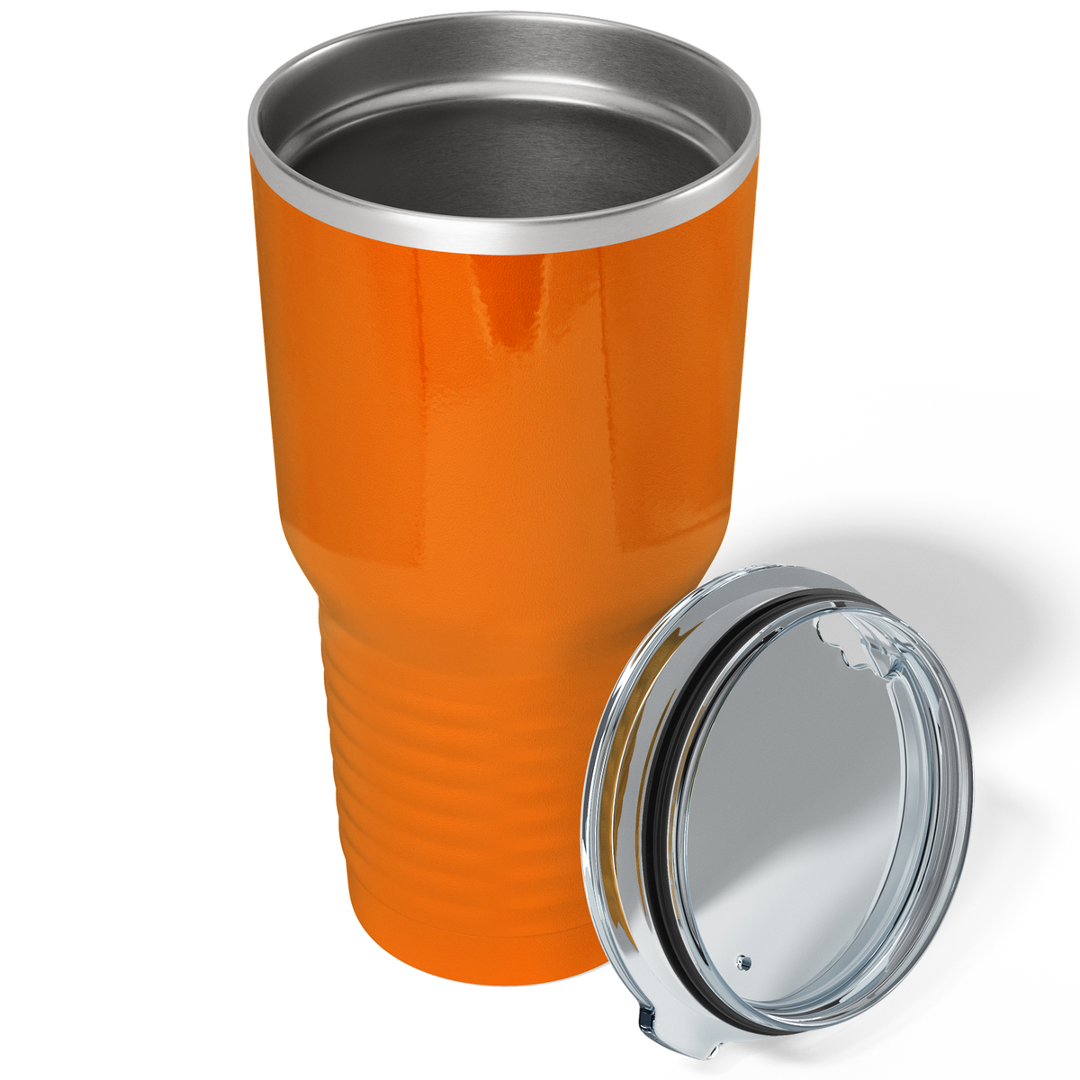Custom Laser Engraved 30oz Orange Bright Gloss Stainless Steel Tumbler