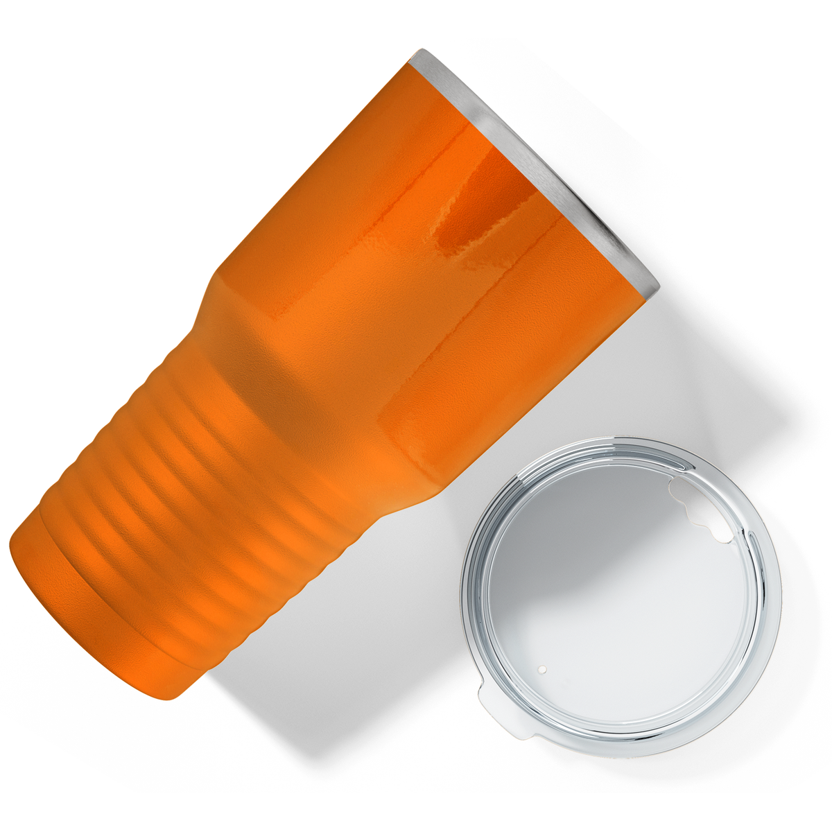 Custom Laser Engraved 30oz Orange Bright Gloss Stainless Steel Tumbler