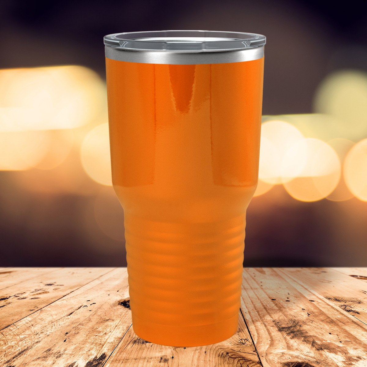 Custom Laser Engraved 30oz Orange Bright Gloss Stainless Steel Tumbler