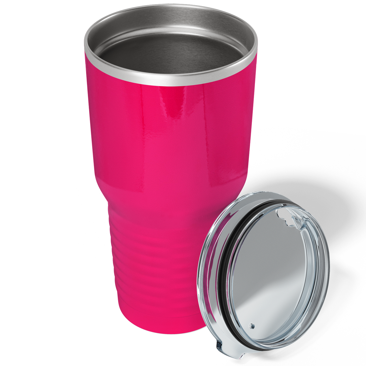 Custom Laser Engraved 30oz Pink Bright Gloss Stainless Steel Tumbler