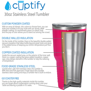 Pink Bright Gloss 30oz Stainless Steel Tumbler