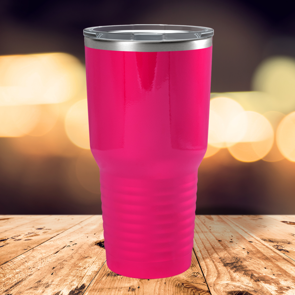 Custom Laser Engraved 30oz Pink Bright Gloss Stainless Steel Tumbler