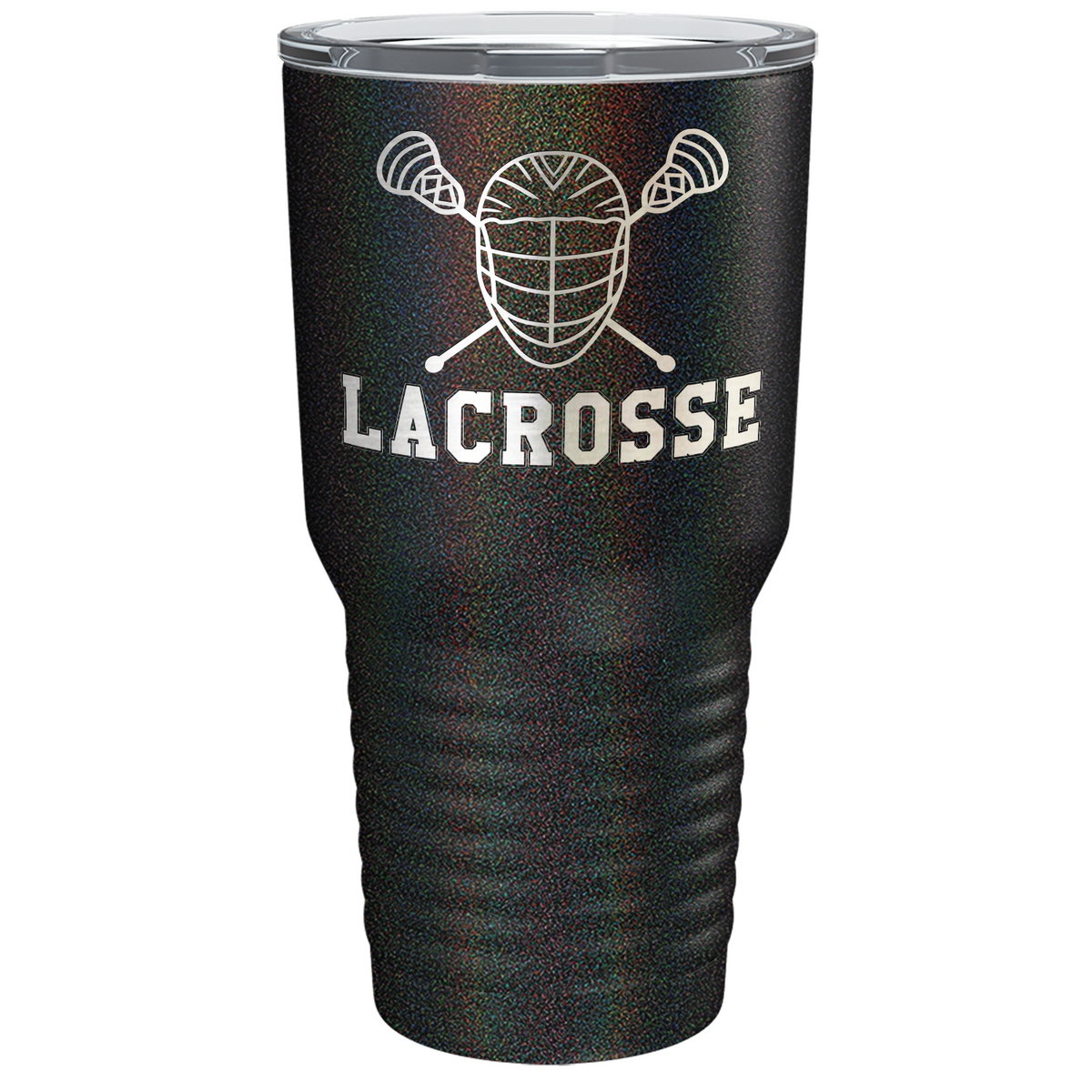 Lacrosse Mask and Sticks Laser Engraved on Stainless Steel Lacrosse Tumbler