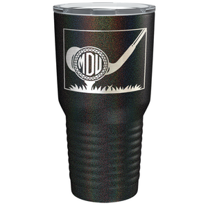 Personalized Monogrammed Golf Ball Laser Engraved on Stainless Steel Golf Tumbler