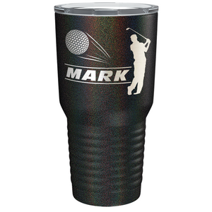 Personalized Golfer Laser Engraved on Stainless Steel Golf Tumbler