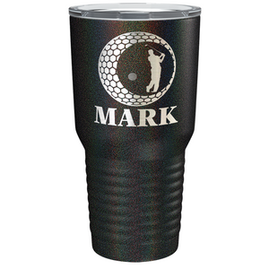 Personalized Golfer in Ball Laser Engraved on Stainless Steel Golf Tumbler