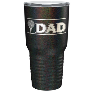 Golf Dad with Golf Ball Laser Engraved on Stainless Steel Golf Tumbler