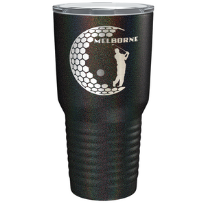 Personalized Golfer in Half Ball Laser Engraved on Stainless Steel Golf Tumbler