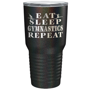 Eat Sleep Gymnastics Repeat Laser Engraved on Stainless Steel Gymnastics Tumbler