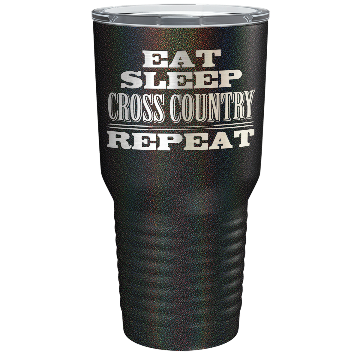 Eat Sleep Cross Country Repeat Laser Engraved on Stainless Steel Cross Country Tumbler