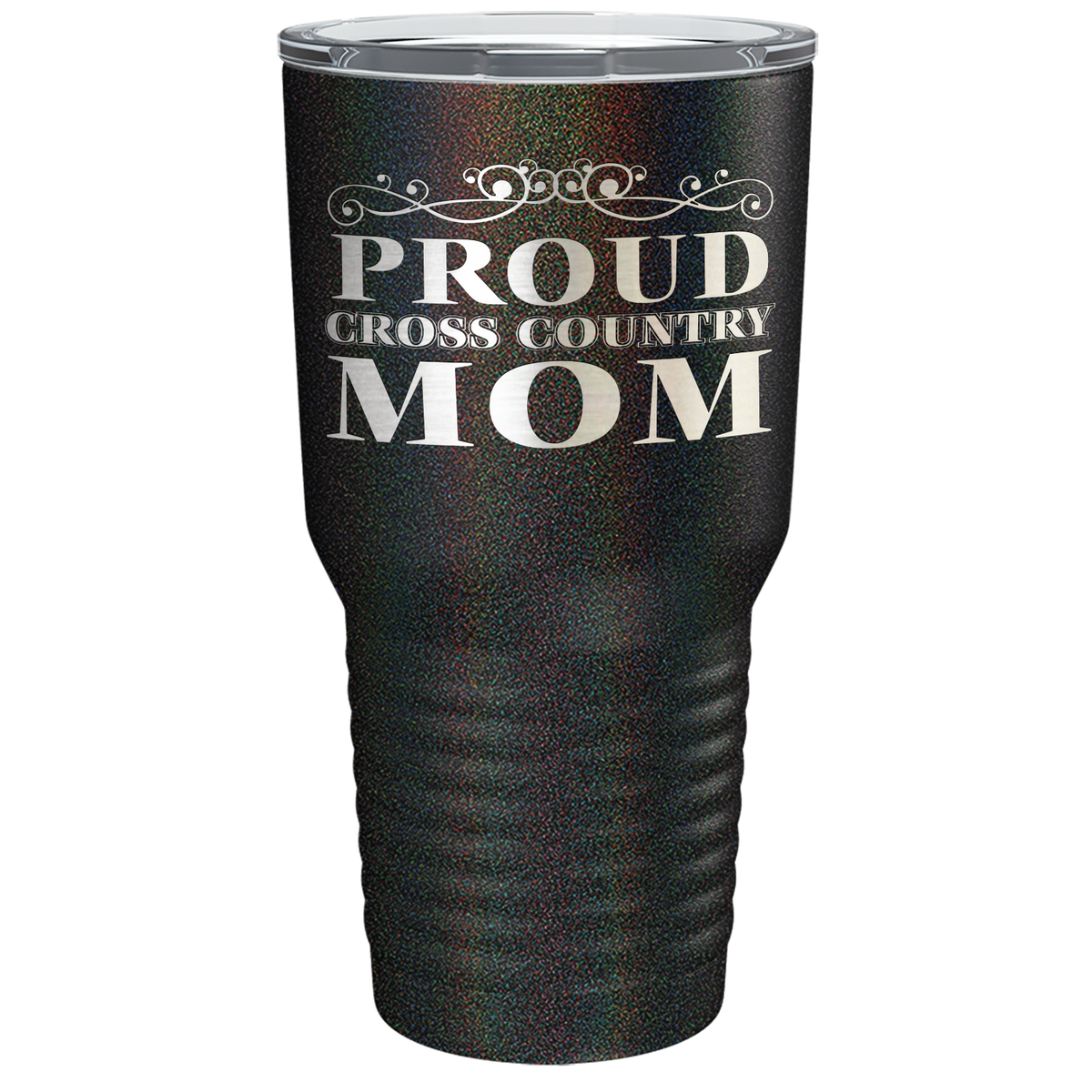 Proud Cross Country Mom Laser Engraved on Stainless Steel Cross Country Tumbler