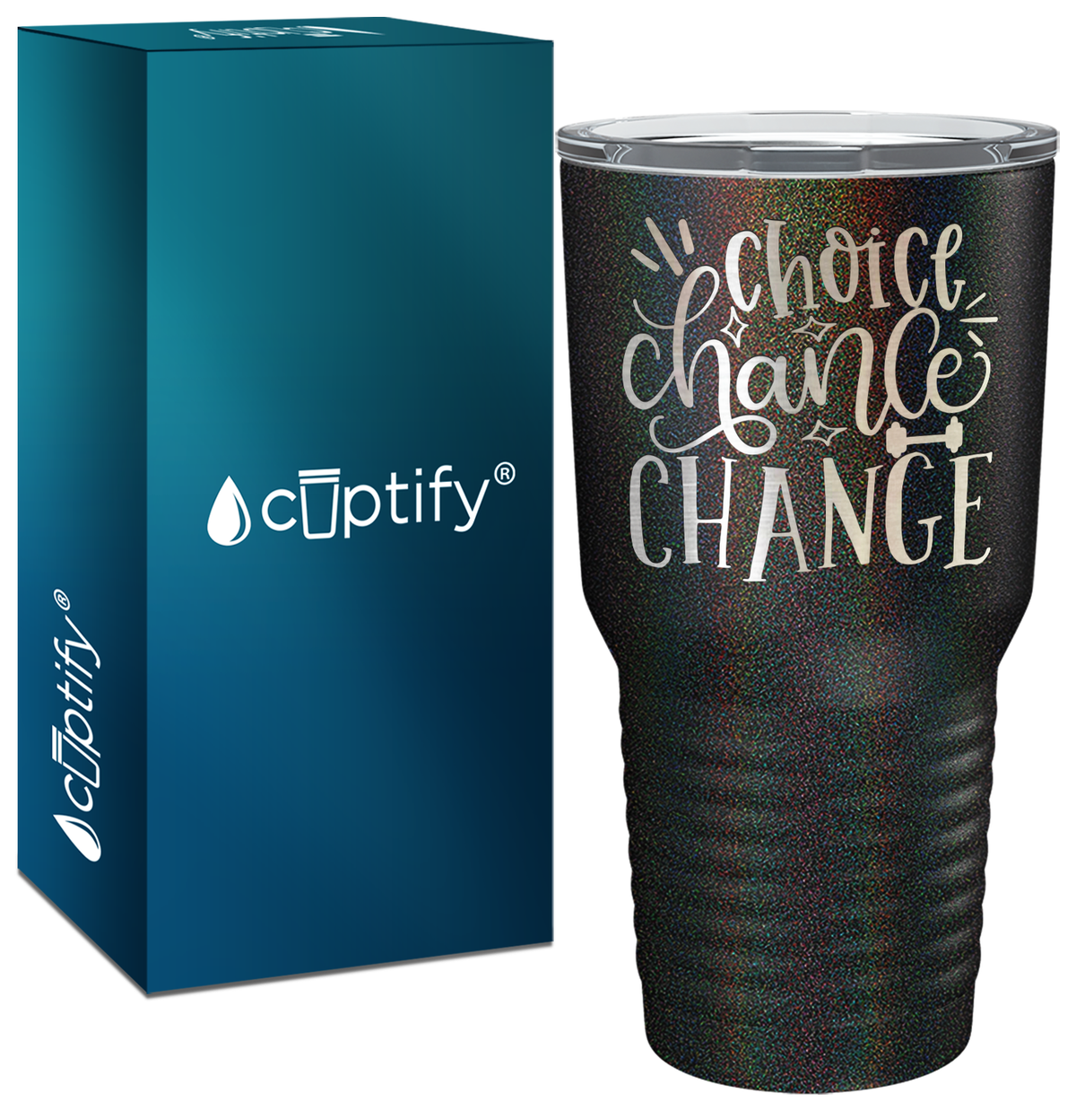 Choice Chance Change Laser Engraved on Stainless Steel Motivational Tumbler
