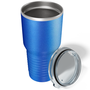Custom Laser Engraved 30oz Blue Glitter Stainless Steel Tumbler