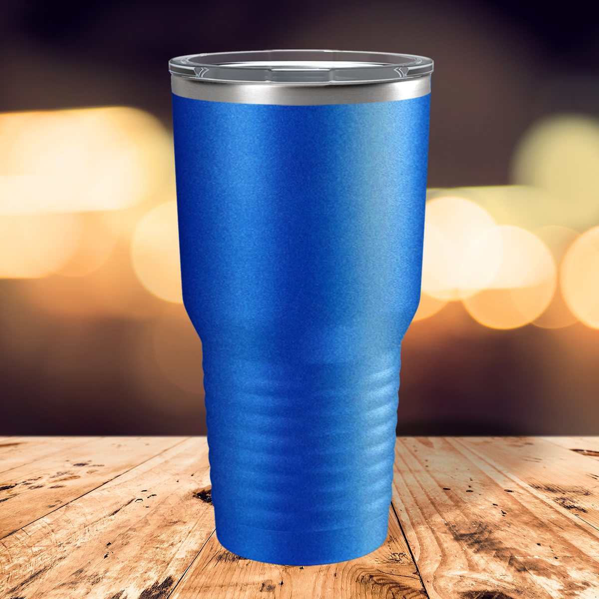 Custom Laser Engraved 30oz Blue Glitter Stainless Steel Tumbler