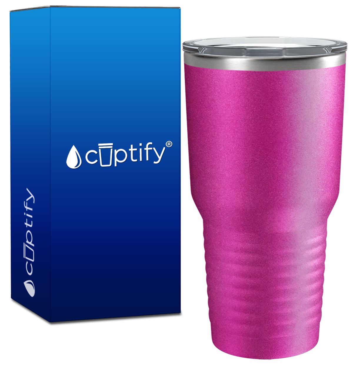 Custom Laser Engraved 30oz Pink Glitter Stainless Steel Tumbler